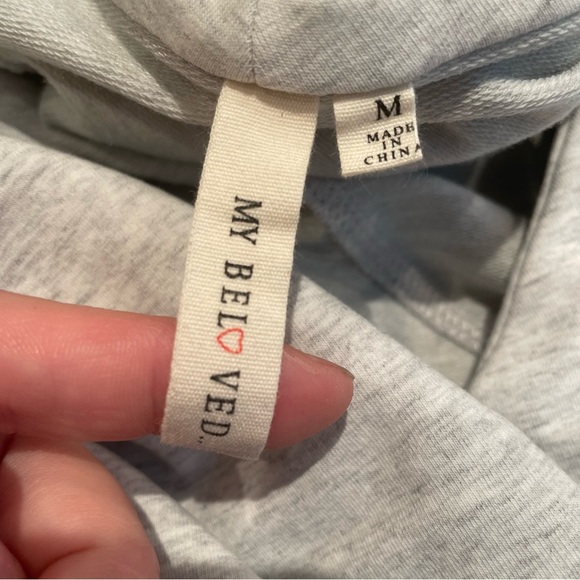 My Beloved Women’s Gray Asymmetrical Zip-up Sweatshirt Sz M - Picture 4 of 8